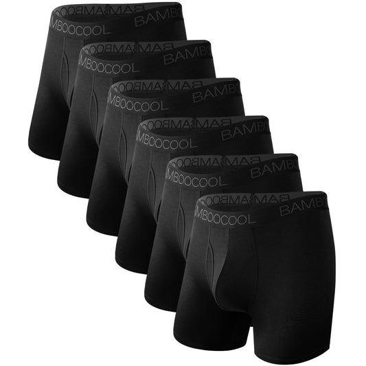BAMBOO COOL Moisture-Wicking Soft Men's Underwear Boxer Briefs for Men With Open Fly Pouch (6 pack) XL - Medaid International