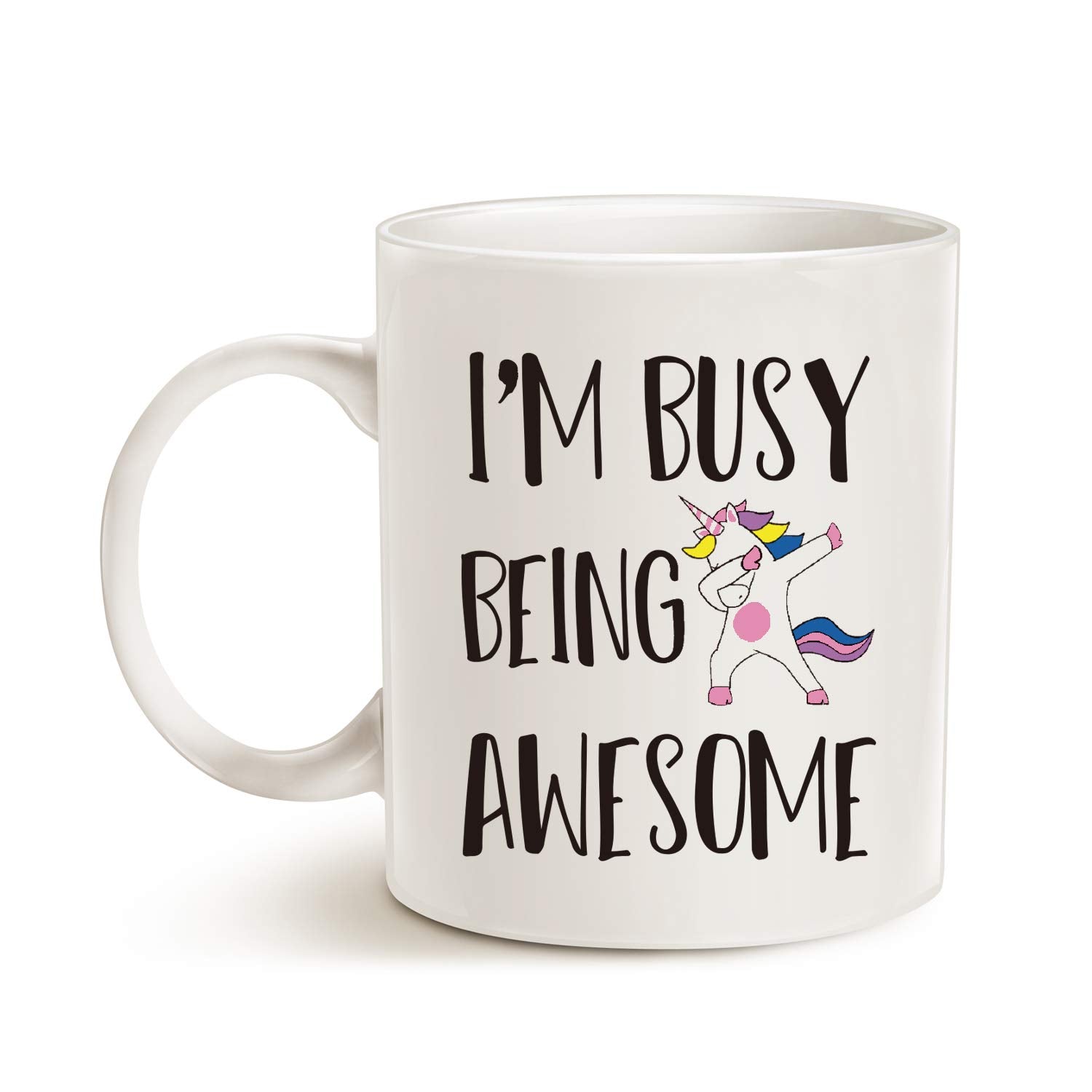 MAUAG Funny Quote Saying Coffee Mug Christmas Gifts, I'm Busy Being Awesome Birthday Gift Ideas for Friend Cup, White 11 Oz - Medaid International