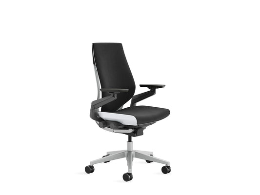 Steelcase Gesture Office Chair - Ergonomic Work Chair with Wheels for Carpet - Comfortable - Intuitive-to-Adjust for Desk - 360-Degree Arms - Licorice Fabric - Medaid International