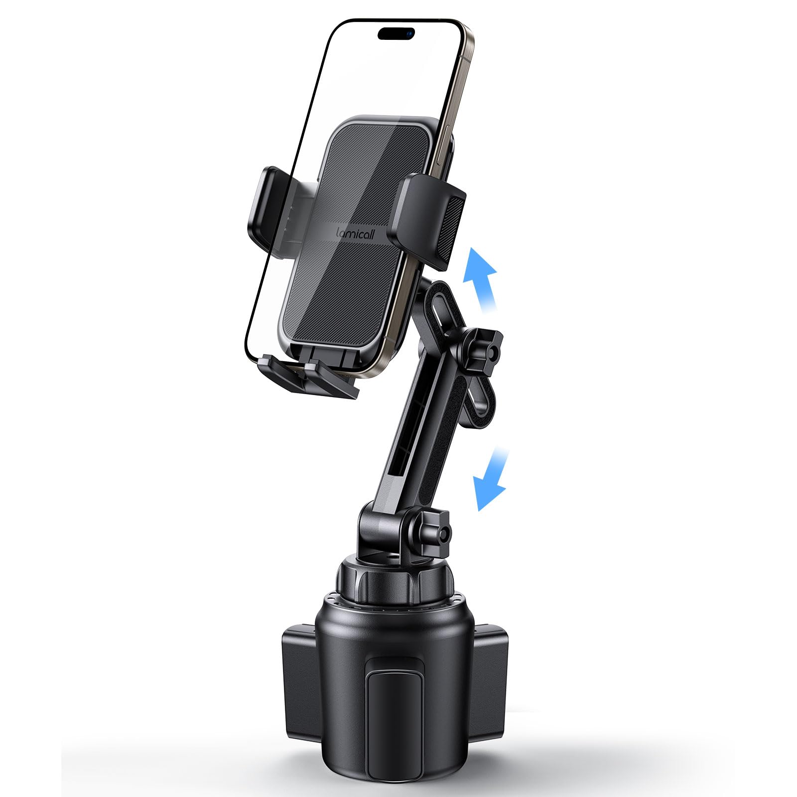 Lamicall Cup Phone Holders for Your Car, [Thick Cases Friendly] Universal Adjustable Car Cell Phone Mount for Truck Golf Cart iPhone 17 16 Galaxy S25 Ultra and All 4"-7" Smartphones - Medaid International