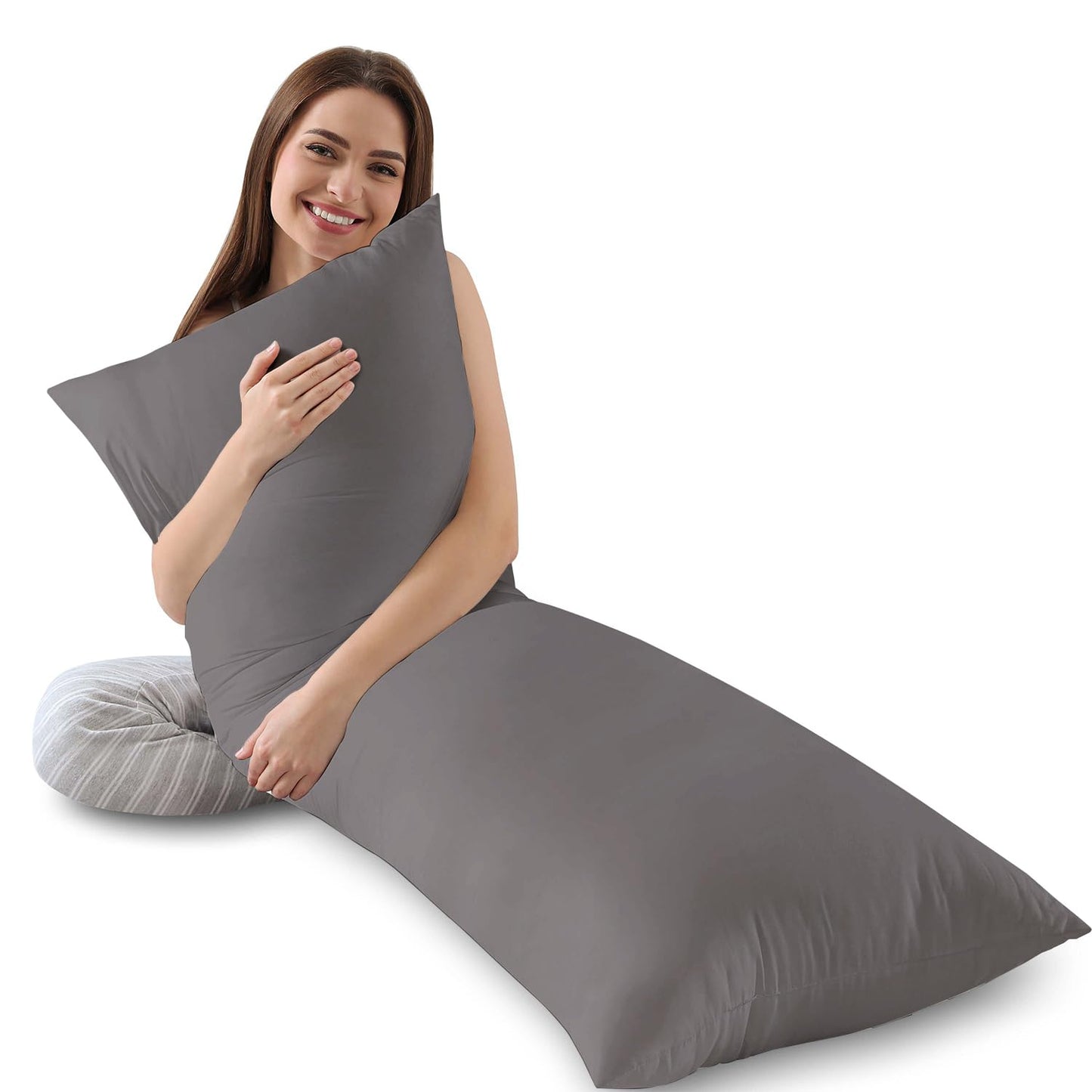 INSPIRE CRAFTER Memory Foam Body Pillow Insert, Soft Large Long Bed Pillow for Adults, Breathable Full Body Pillow, Grey - Medaid International