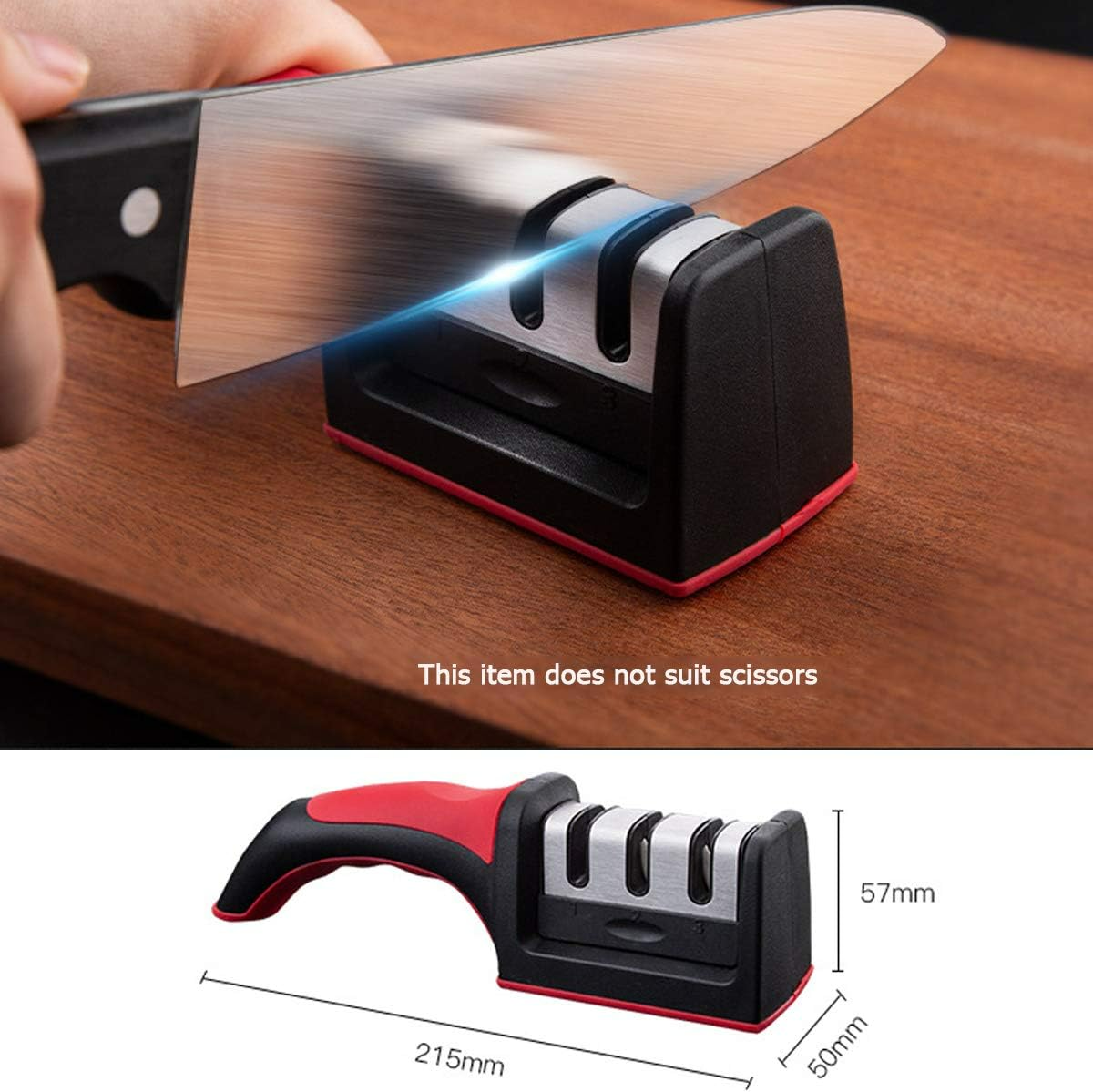 Premium Knife Sharpener, with 3-Stage Blades Sharpener Stone - Medaid International
