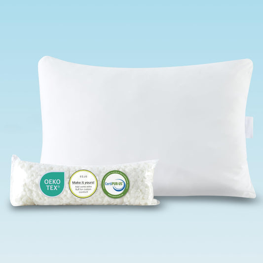 Sijo FlexCool Shredded Memory Foam Pillow - Adjustable Bed Pillow Last Cooling Surface - Good Housekeeping 2025 Bedding Award Winner - CertiPUR-US - Medium Firm for Back, Side, Stomach Sleeper (Queen) - Medaid International