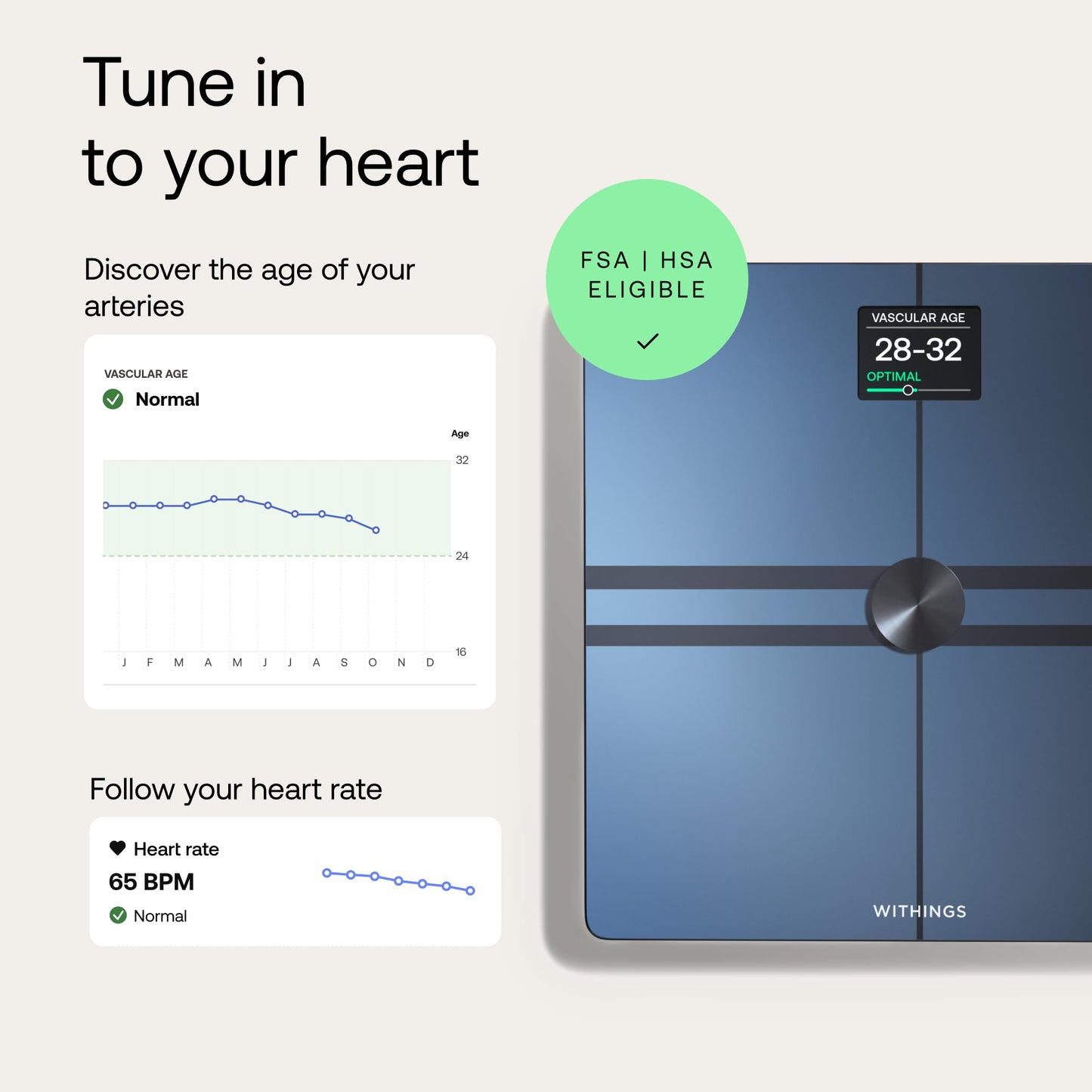 WITHINGS Body Comp - Scale for Body Weight and Complete Body Analysis, Wi-Fi & Bluetooth, Baby Digital Scale, Accurate Visceral Fat, Heart Health, Scales Compatible with Apple, FSA/HSA - Medaid International