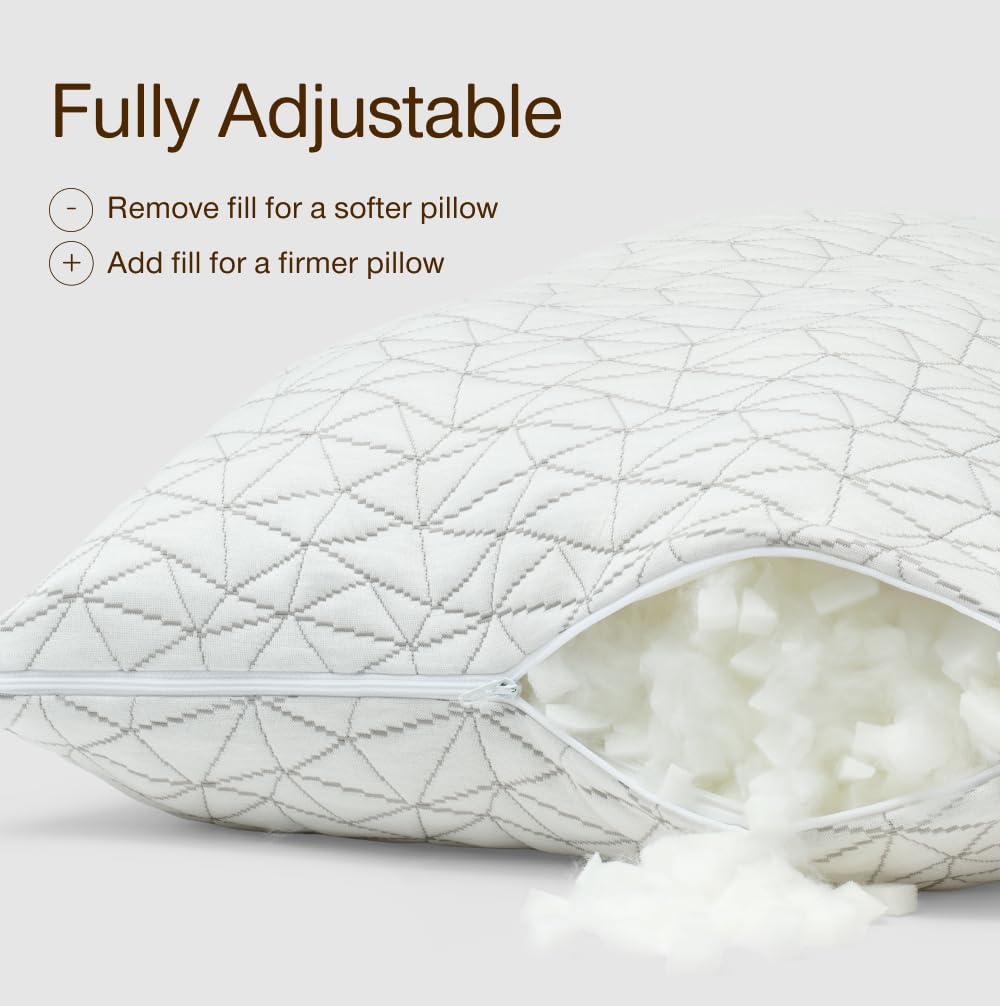 Coop Home Goods Original Adjustable Body Pillow, 20x54 Long Pillow for Back, Shoulder, Hip and Knee Support, Side Sleeper Body Pillows for Adults with Memory Foam & Washable Cover - Medaid International