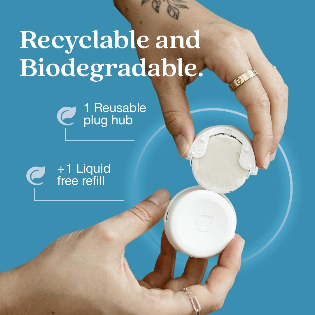 Enviroscent Non Toxic Air Freshener Plug-in Home Fragrance Last 45+ Days | Kit includes 1 Refillable Plug In Warmer & 1 Scent Refill (Rainwater & Bamboo) - Medaid International