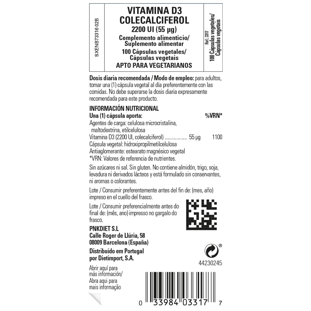 Solgar Vitamin D3 (Cholecalciferol) 55 mcg (2200 IU), 100 Vegetable Capsules - Helps Maintain Healthy Bones & Teeth - Immune System Support - Non-GMO, Gluten Free, Dairy Free, Kosher - 100 Servings - Medaid International