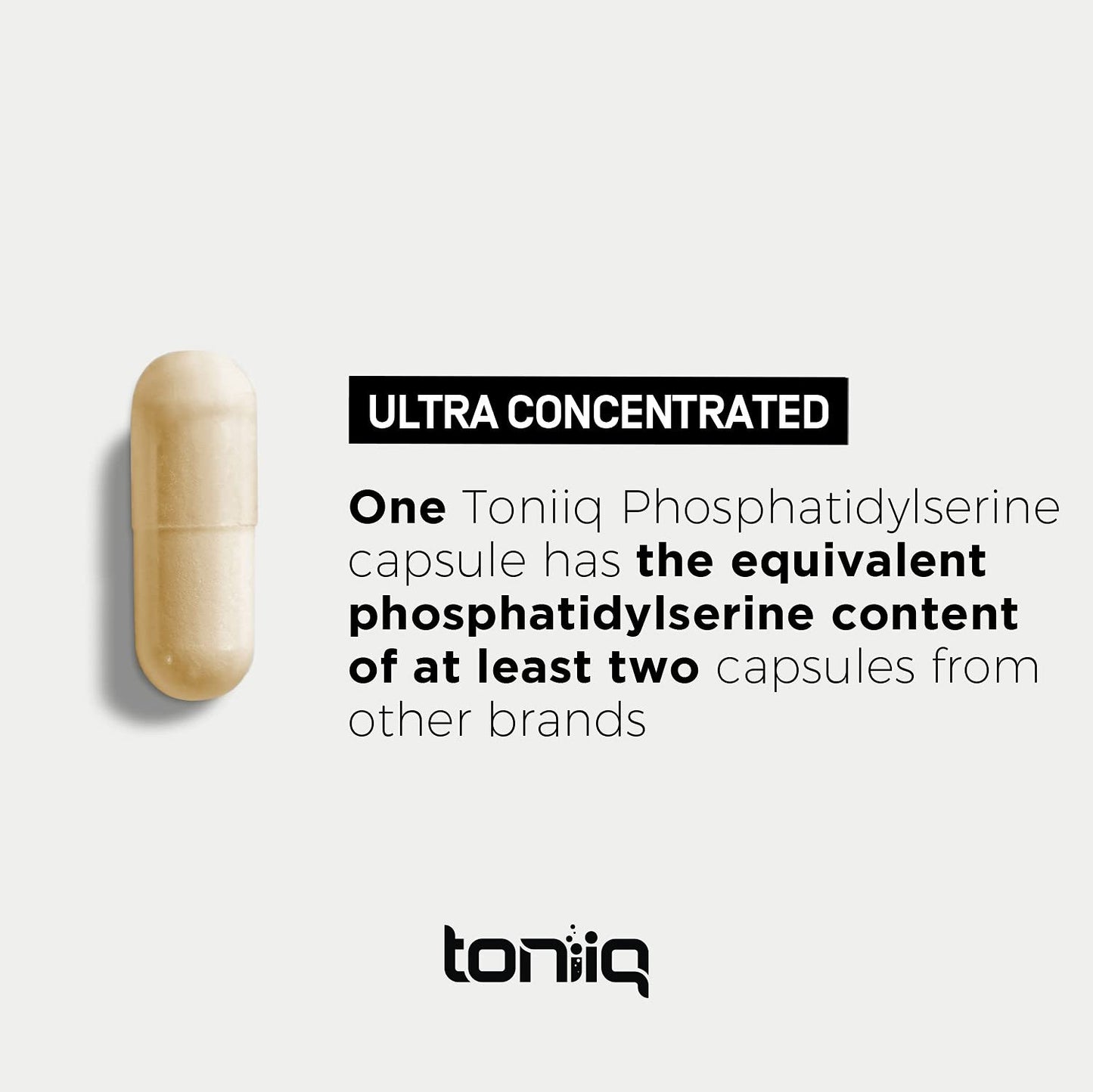 Toniiq Phosphatidylserine - 400mg Formula - World’s First 50% Purity - Highest Purity in The US - Soy Free Phosphatidylserine Supplement - 90 Veggie Capsules - Medaid International