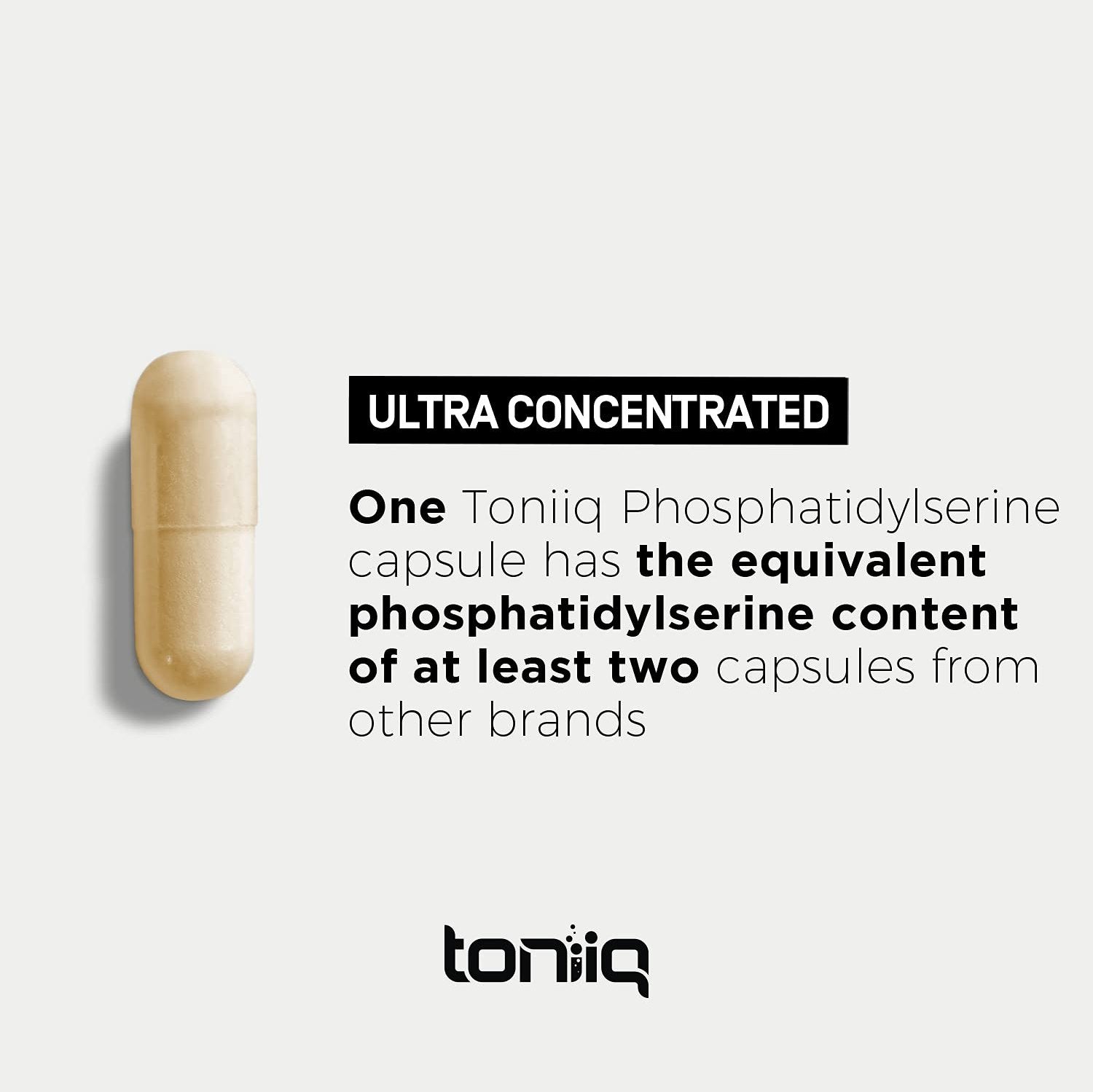 Toniiq Phosphatidylserine - 400mg Formula - World’s First 50% Purity - Highest Purity in The US - Soy Free Phosphatidylserine Supplement - 90 Veggie Capsules - Medaid International