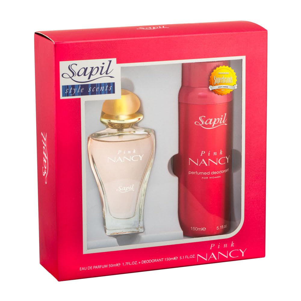 Sapil Nancy Pink - Eau De Parfum and Deodorant Spray For Women - Delightfully Enchanting Fragrance - Opens with Fruity Notes - Beautiful Giftset Box - Perfect for Gift Giving Occasion - 2 Pc - Medaid International