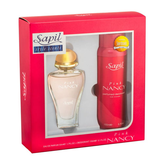 Sapil Nancy Pink - Eau De Parfum and Deodorant Spray For Women - Delightfully Enchanting Fragrance - Opens with Fruity Notes - Beautiful Giftset Box - Perfect for Gift Giving Occasion - 2 Pc - Medaid International