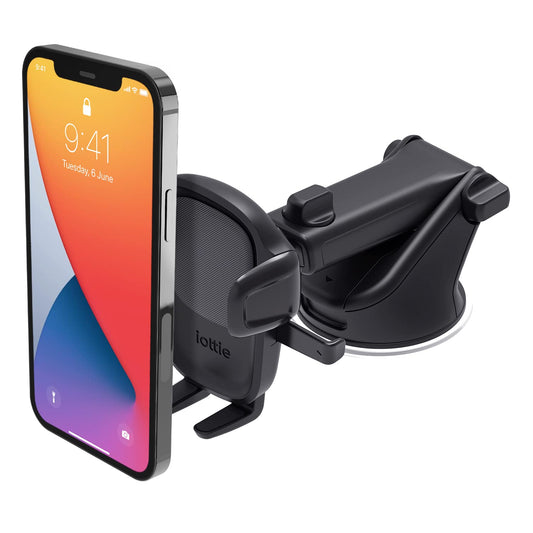 iOttie Easy One Touch Signature Dashboard & Windshield Universal Car Mount Phone Holder Desk Stand with Suction Cup Base and Telescopic Arm for iPhone, Samsung, Google, More Smartphones - Medaid International
