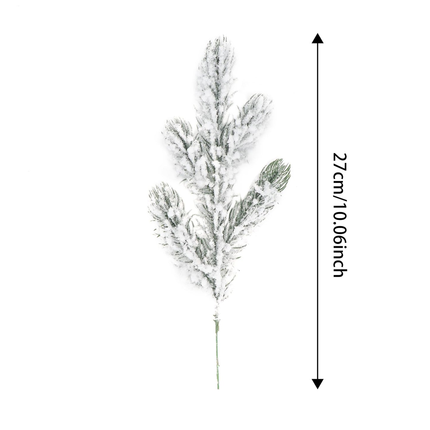 14 Pcs 10Inch Artificial Flocking Pine Picks Snow Forest Artificial Pine Needles Branches Christmas Fake Greenery Tree Branches DIY Leaves for Christmas Wreaths Garden Party Holiday Decor (14, White) - Medaid International