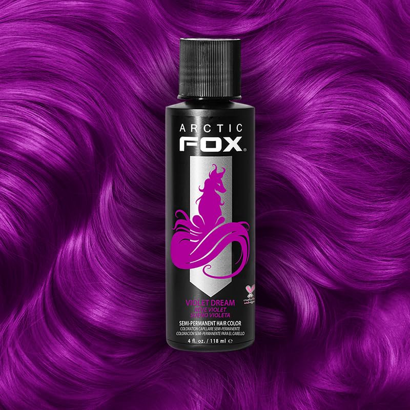 ARCTIC FOX Vegan and Cruelty-Free Semi-Permanent Hair Color Dye (4 Fl Oz, VIOLET DREAM) - Medaid International