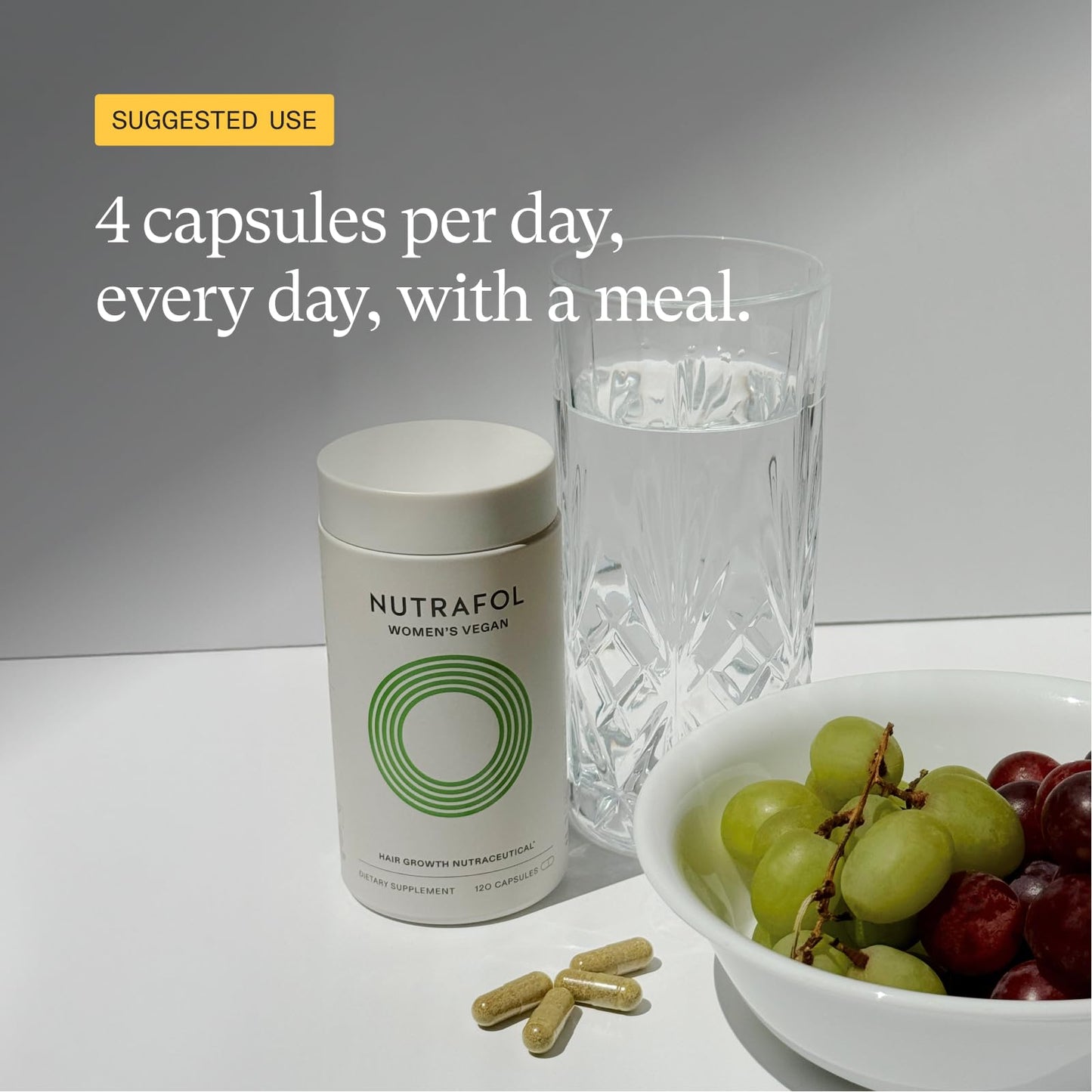 Nutrafol Women's Hair Growth Supplements, For Women 18-44 Years Old, Clinically Tested for Visibly Thicker, Stronger Hair, 100% Vegan Ingredients, Dermatologist Recommended - 1 Month Supply - Medaid International