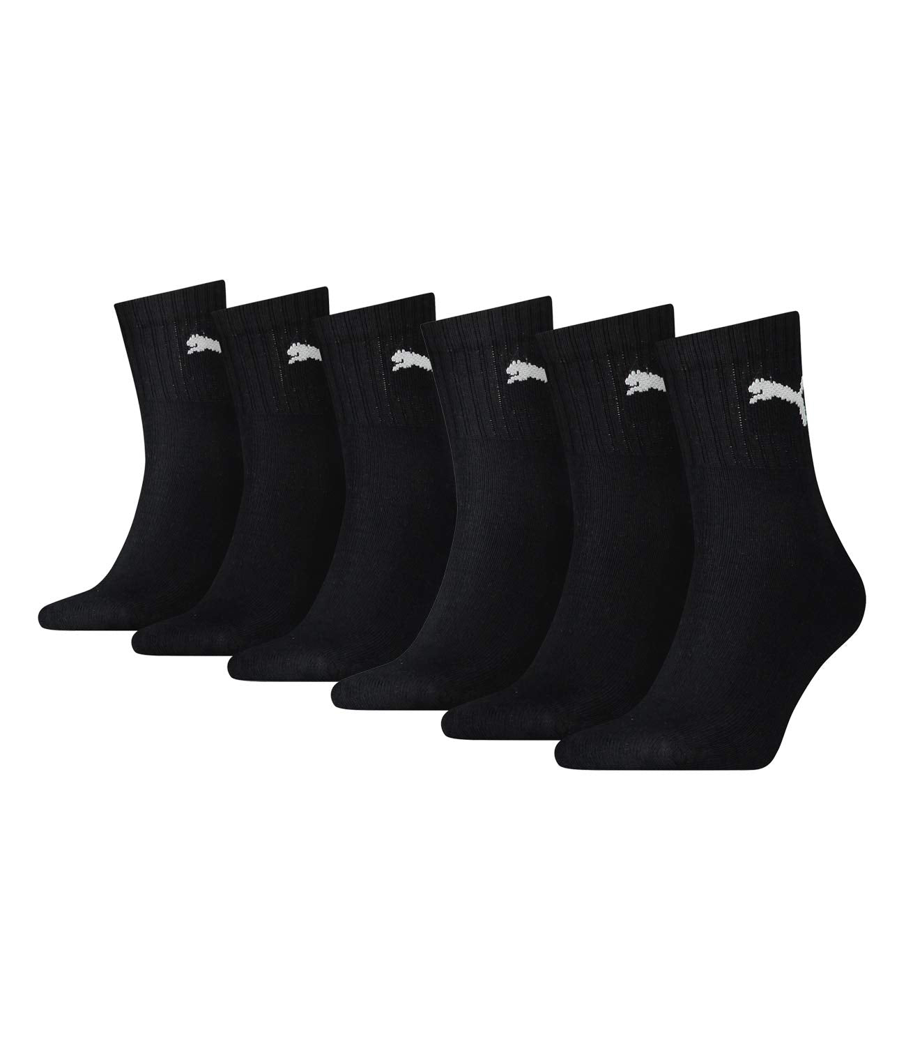 6 pair Puma Sport Socken Short Crew Tennis Socks Gr. 35 - 49 Unisex, color:200 - black, Socken & Strümpfe:35-38 - Medaid International