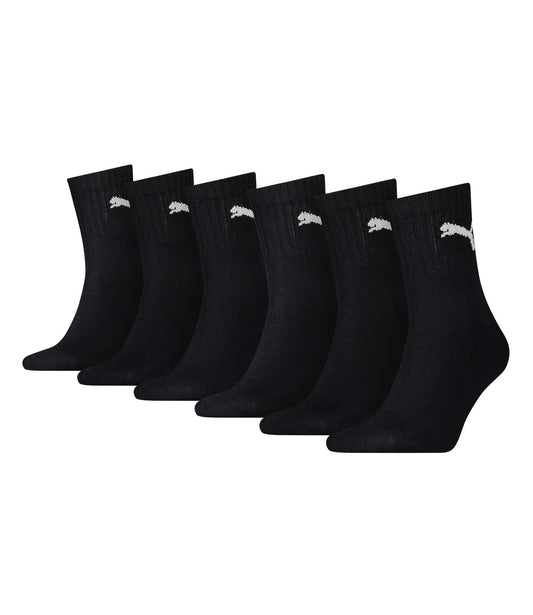6 pair Puma Sport Socken Short Crew Tennis Socks Gr. 35 - 49 Unisex, color:200 - black, Socken & Strümpfe:35-38 - Medaid International