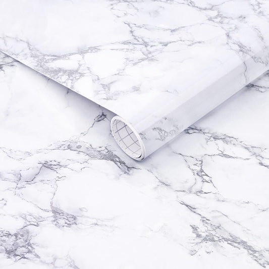 Arthome White Marble Contact Paper - Peel and Stick Wallpaper - Self-Adhesive & Removable Wall Paper for Furniture Desk, Kitchen Countertop, Cabinet, Shelf Liner, Wallcovering, (17"x120") - Medaid International
