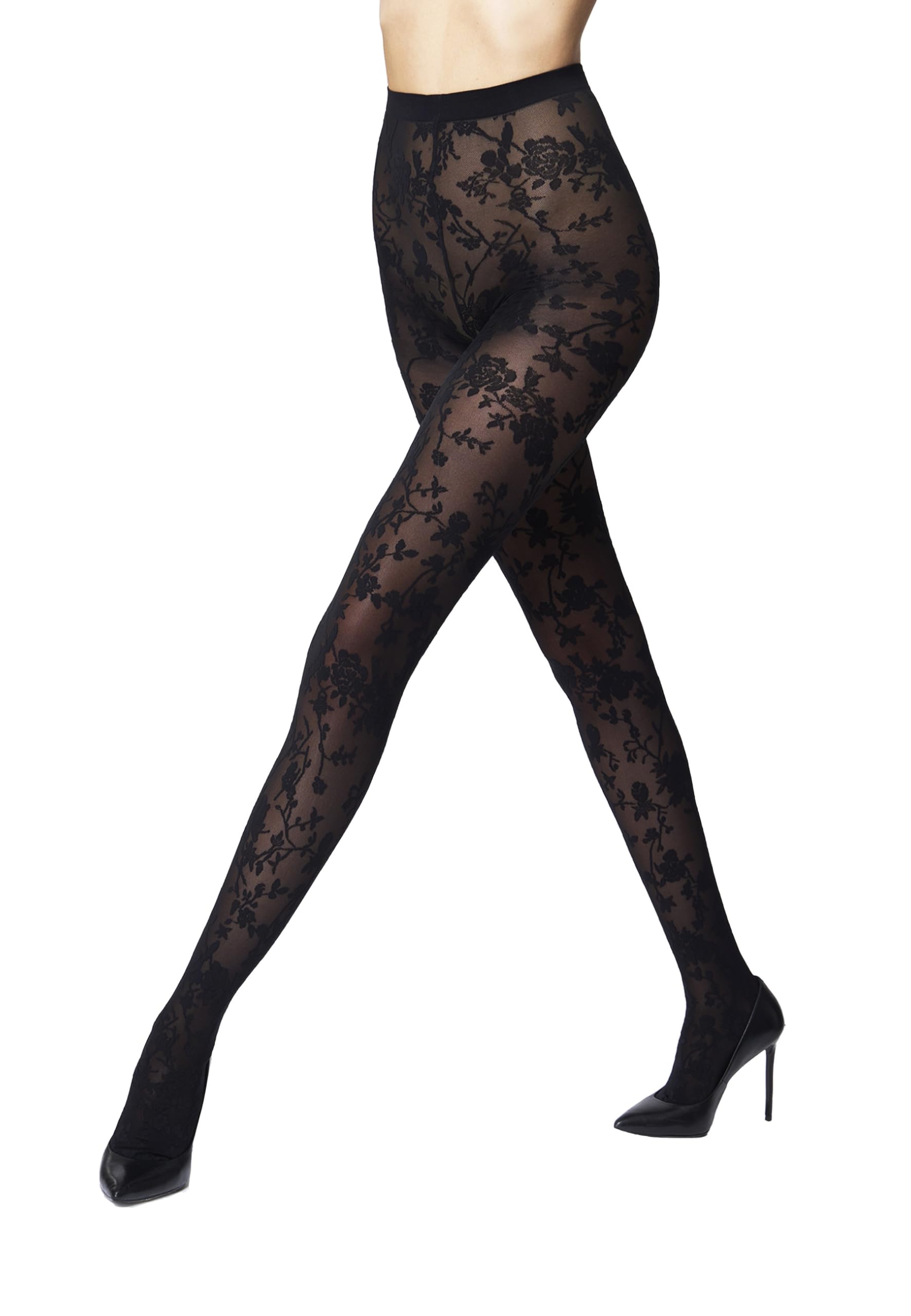 Wolford Flower Tights For Women Black Small - Medaid International