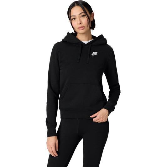 Nike Women's Sportswear Club Fleece Pullover Hoodie, Black/White, Medium - Medaid International