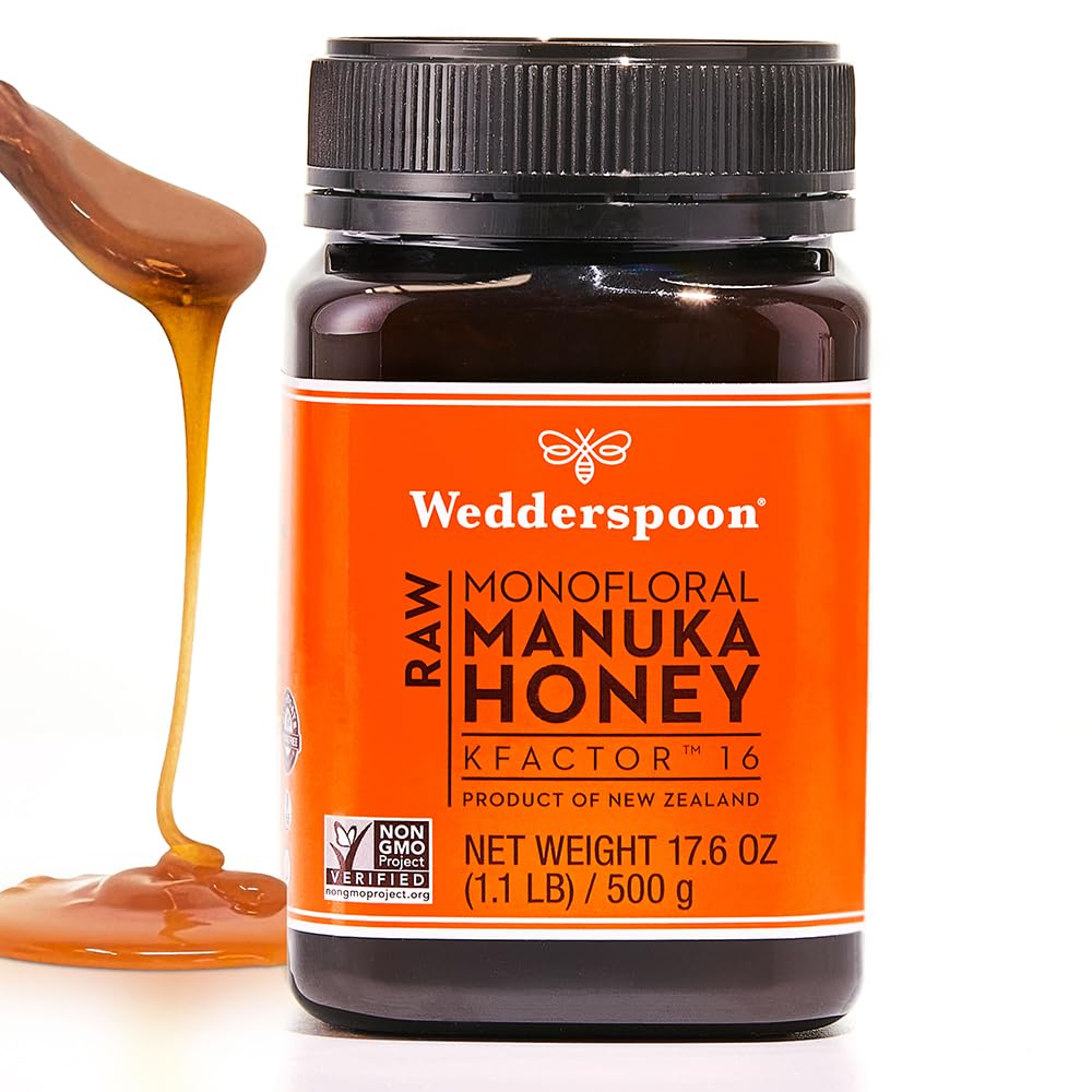 Wedderspoon Raw Premium Manuka Honey, KFactor 16, 17.6 Oz, Unpasteurized, Genuine New Zealand Honey, Traceable from Our Hives to Your Home - Medaid International