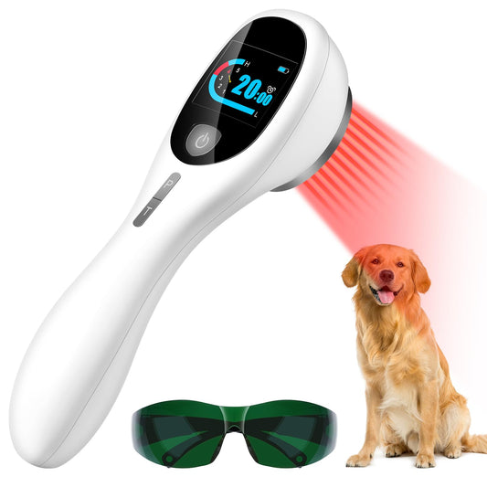 Cold Laser Therapy Device with LED Display Human/Vet Red Light Therapy Device Targets Joint and Muscles for Elbows, Knees, Shoulders, Hands (4x808nm +14X650nm) - Medaid International