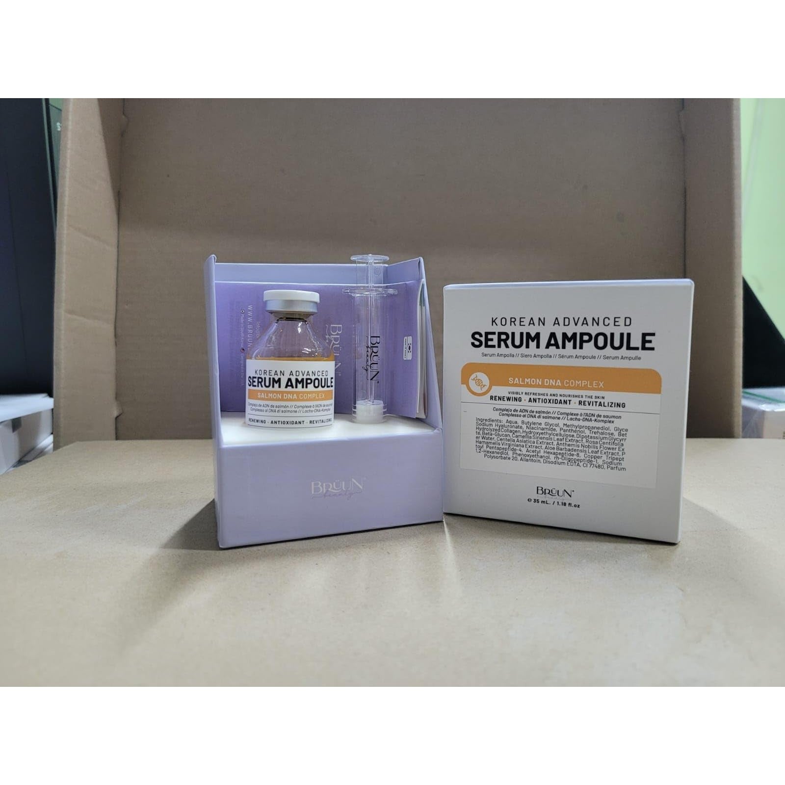 BRÜUN SD - Control Salmon DNA Ampoule - Micro Needling Korean Serum Booster for Face and Body to Use with and without Derma Pen Microneedling Skin Care Serum 1.18 fl.oz - Medaid International