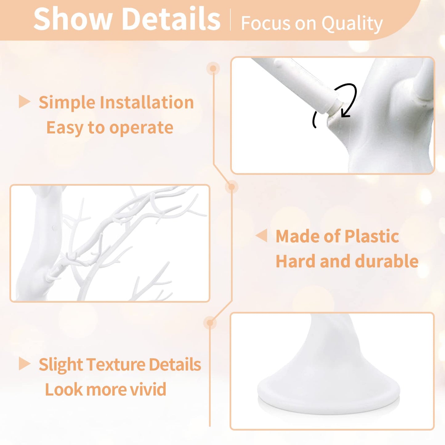 Nuptio White Christmas Tree Branch Artificial 22.8 inch Tall Manzanita Tree Centerpiece Wedding Centerpieces for Tables, Decorative Ornament Display Tree Branches for Decoration Weddings (1 Pc) - Medaid International