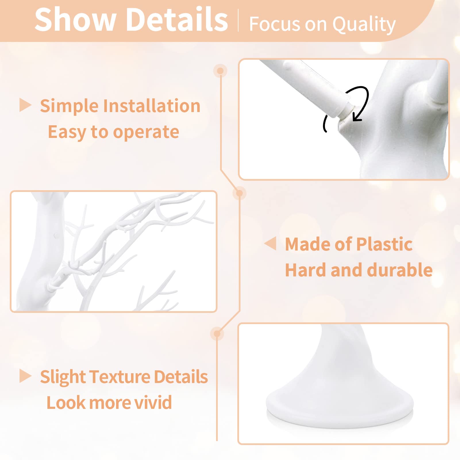 Nuptio White Christmas Tree Branch Artificial 22.8 inch Tall Manzanita Tree Centerpiece Wedding Centerpieces for Tables, Decorative Ornament Display Tree Branches for Decoration Weddings (1 Pc) - Medaid International