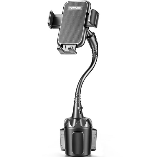 TOPGO Cup Phone Holder for Car [2025 Upgraded Ultra-Sturdy & Non-Shaking] Car Phone Mount with Adjustable Long Gooseneck Cell Phone Automobile Cradles for iPhone 16 Pro Max and More Smartphone - Black - Medaid International