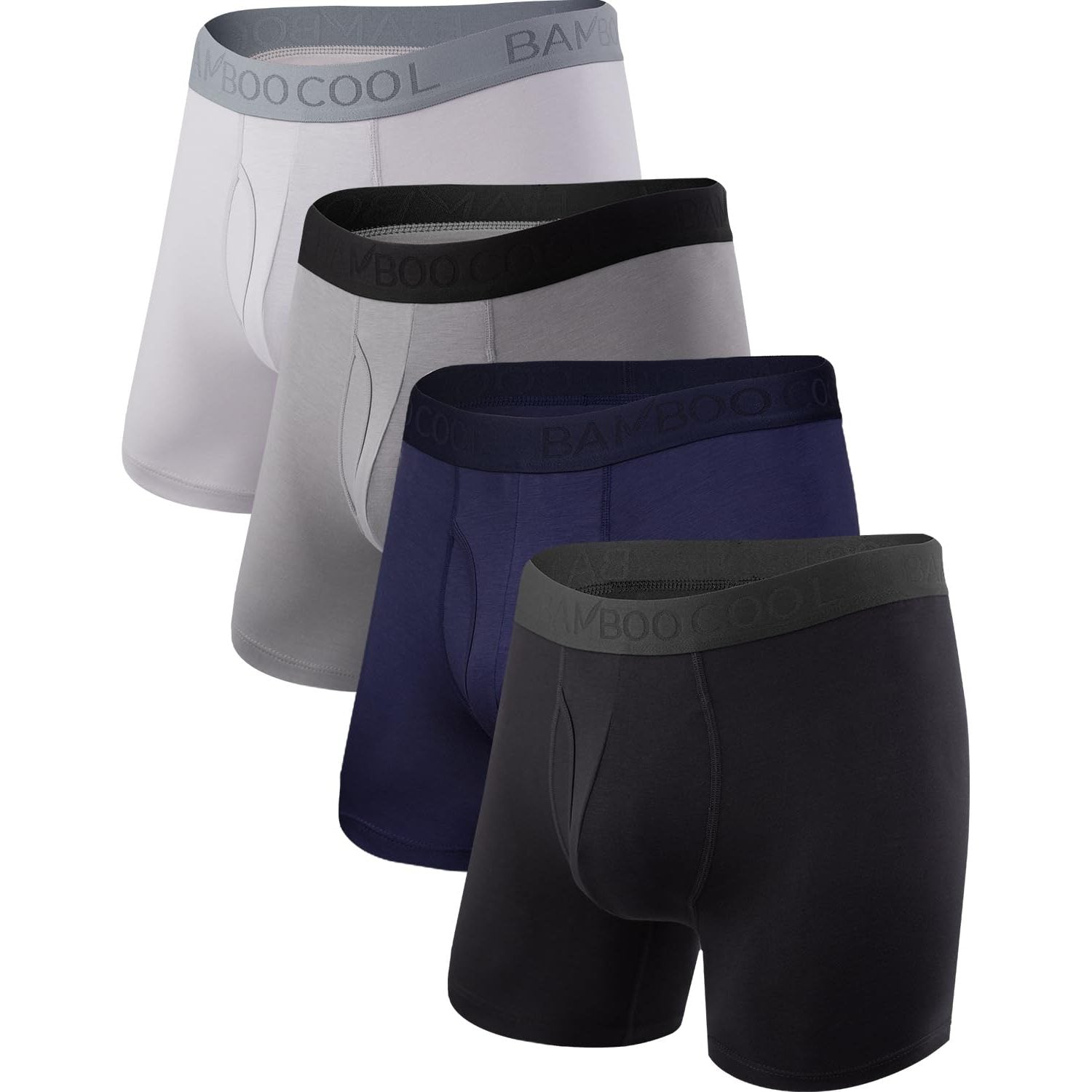 BAMBOO COOL Men's Underwear Boxer Briefs Soft Breathable Performance Underwear for Men 4 Pack(L) - Medaid International