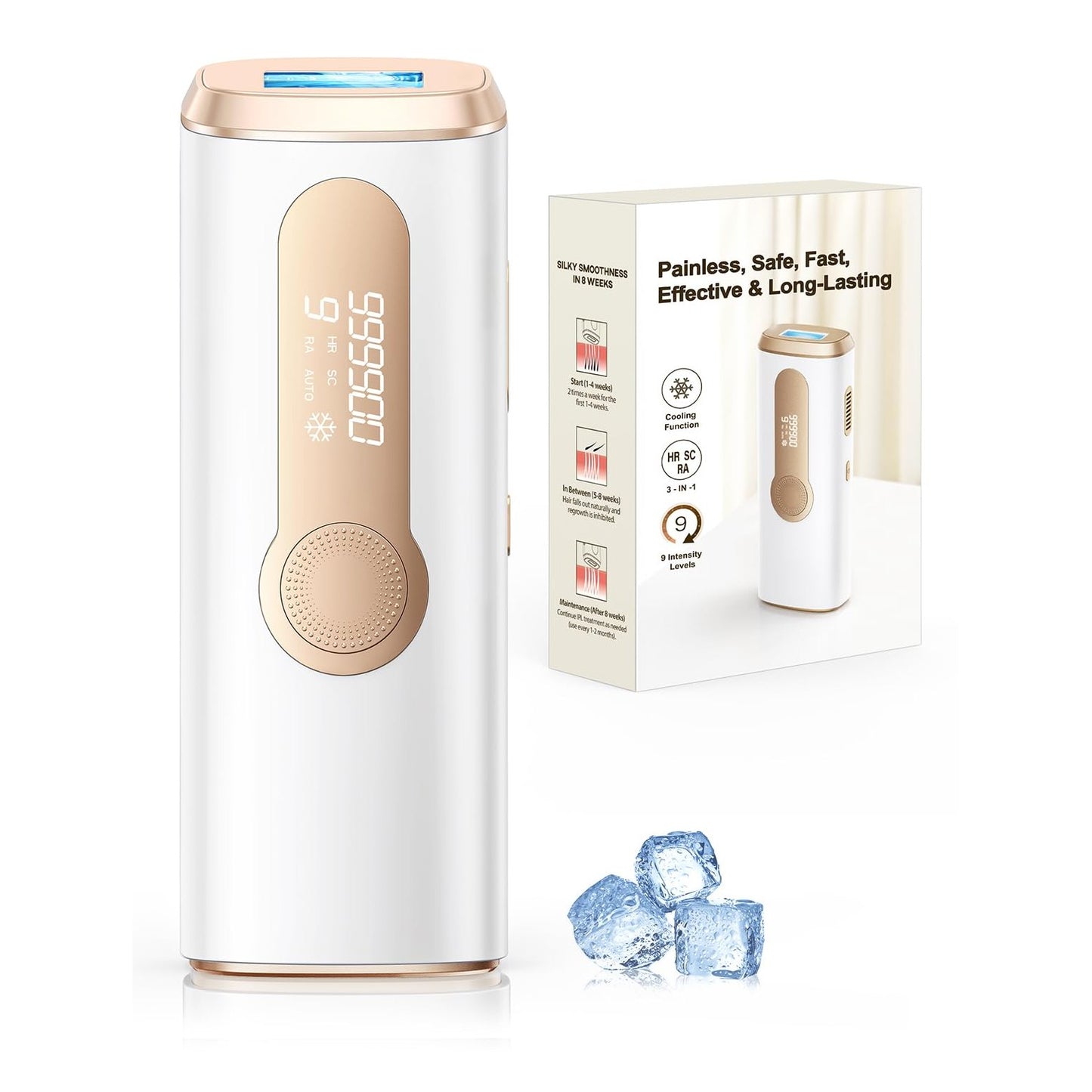 AMOTAOS IPL Laser Hair Removal for Women and Men, Ice-Cooling Laser Hair Removal Device Safe at-Home Epilators for Face Armpits Arms Bikini Line Legs Whole Body - Medaid International