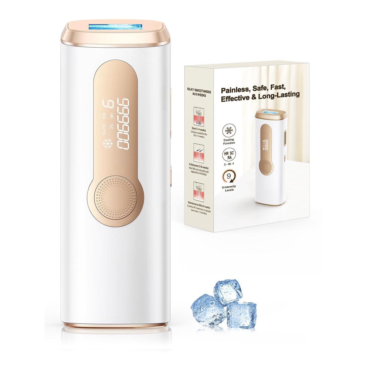 AMOTAOS IPL Laser Hair Removal for Women and Men, Ice-Cooling Laser Hair Removal Device Safe at-Home Epilators for Face Armpits Arms Bikini Line Legs Whole Body - Medaid International