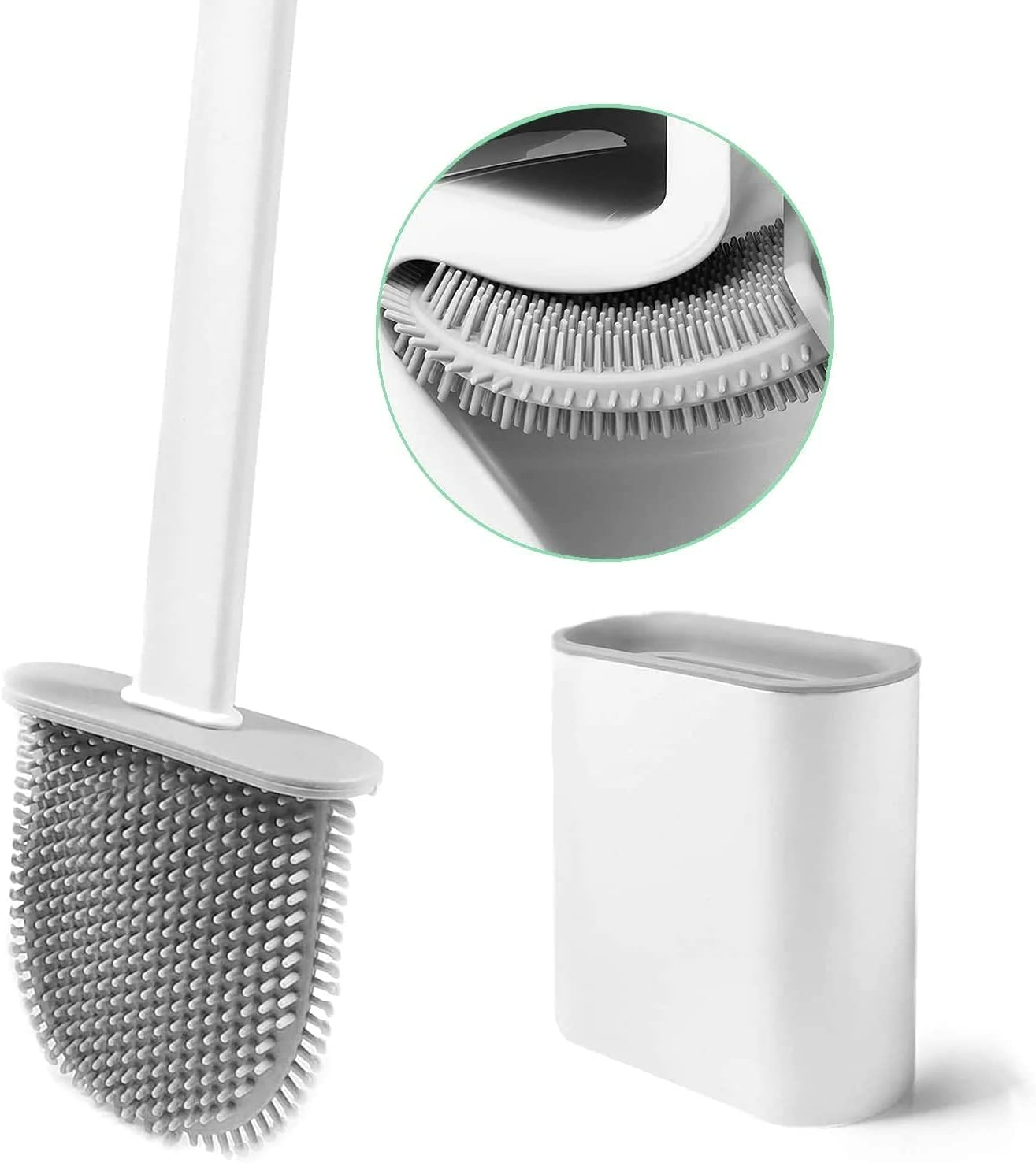 Silicone Toilet Brush Set - Bendable Deep Cleaning Feature - Medaid International