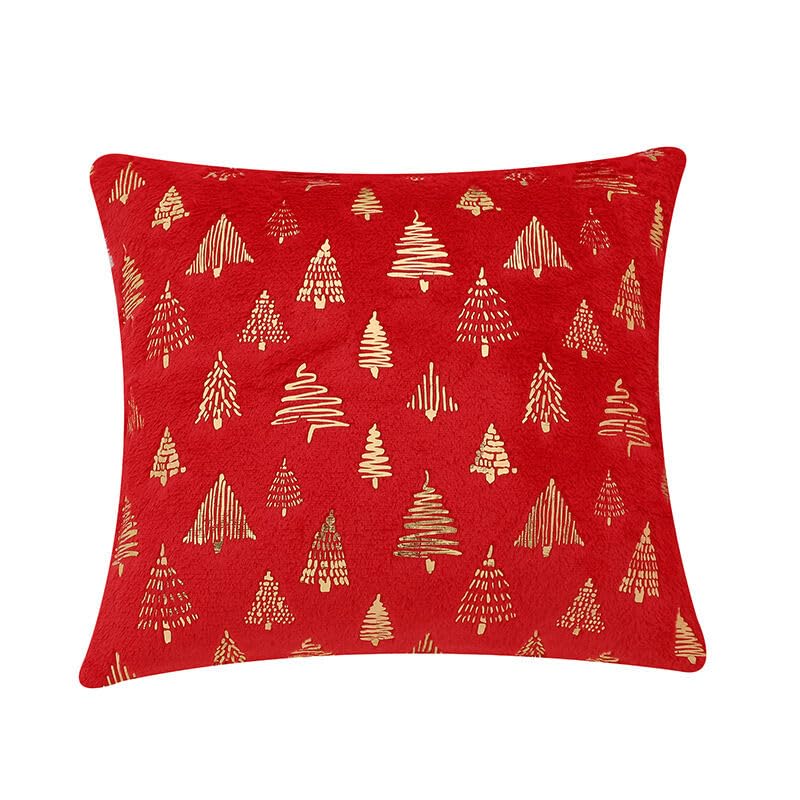 1pc Green Christmas Tree Cushion Cover, Double-Sided Gold Foil Embossing, 30×50cm, Ideal for Festive Parties and New Year Home Decor(Excludes Pillow Insert) - Medaid International