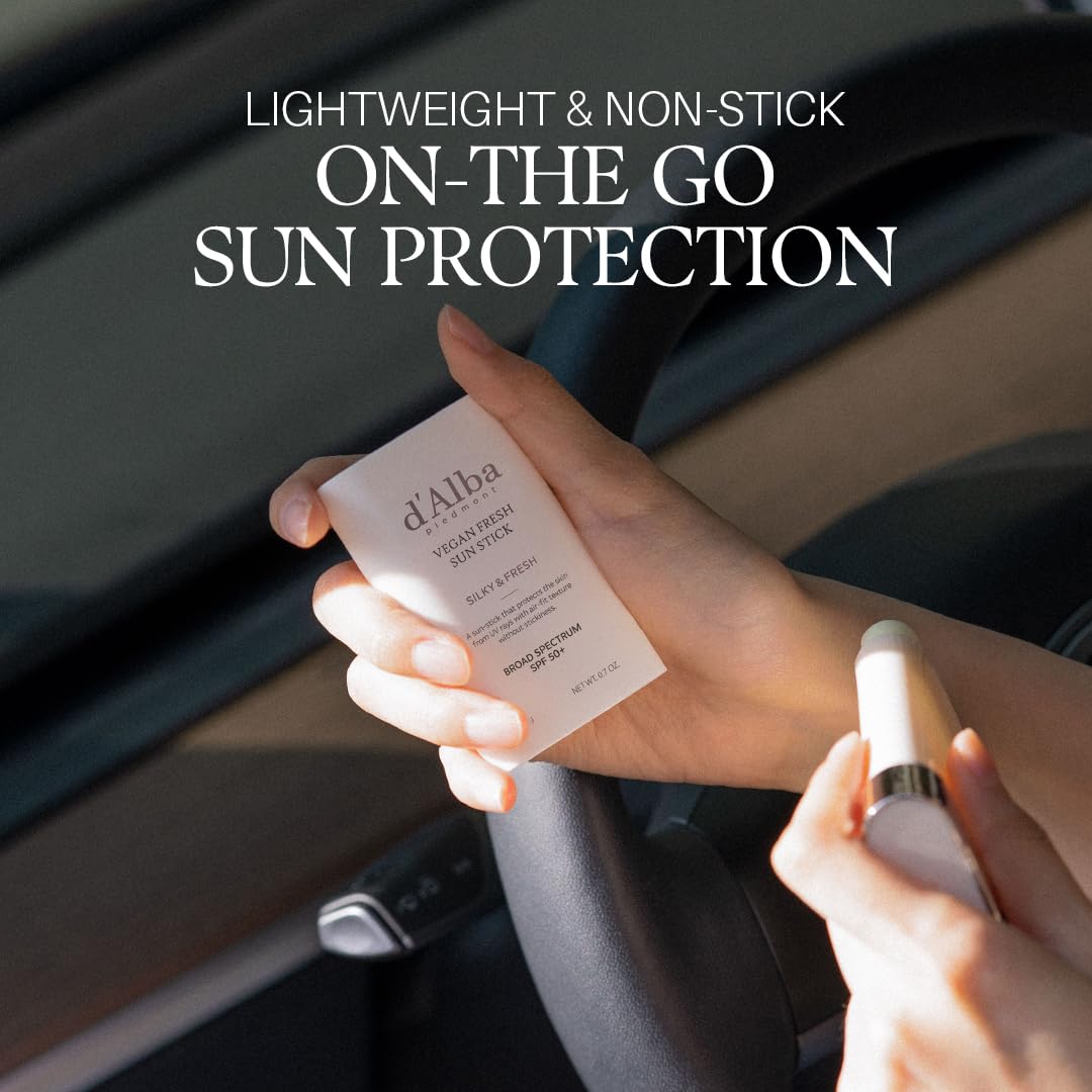 d'alba Piedmont Air Fit Fresh Sun Stick, OTC BROAD SPECTRUM SPF 50+, Non-Sticky On-the-Go Sun Protection, Outdoor Essential Vegan NEW Type Sun Stick, Silky & Fresh, Korean Skin Care (0.7 Oz.) - Medaid International