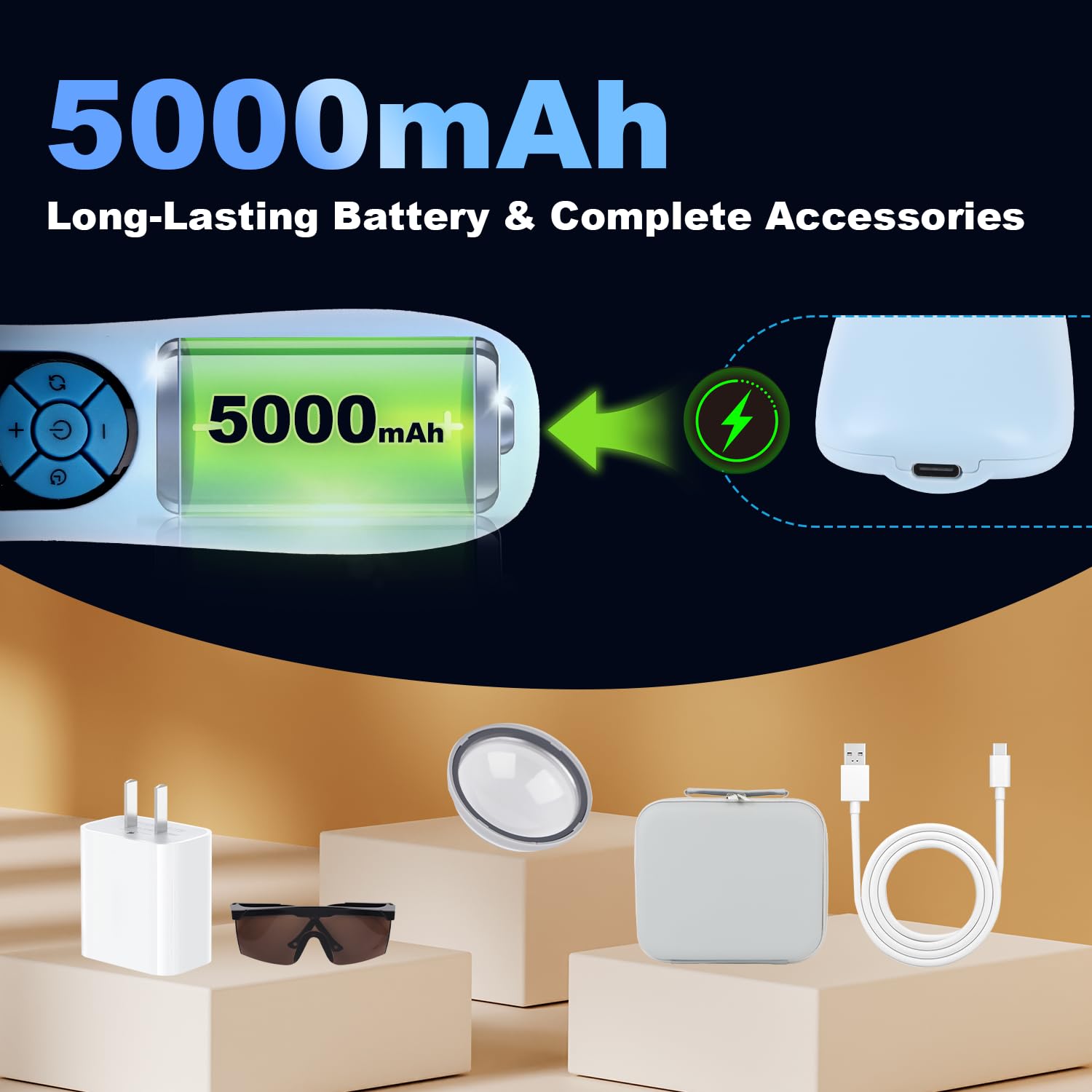 Handheld Red Light Therapy Device for Pain Relief Cold Laser Therapy for Dogs & Humans, Portable Laser Pain Relief Device for Joints, Muscles with 5 * 808nm & 10 * 650nm and Powerful 5000mAh Battery - Medaid International