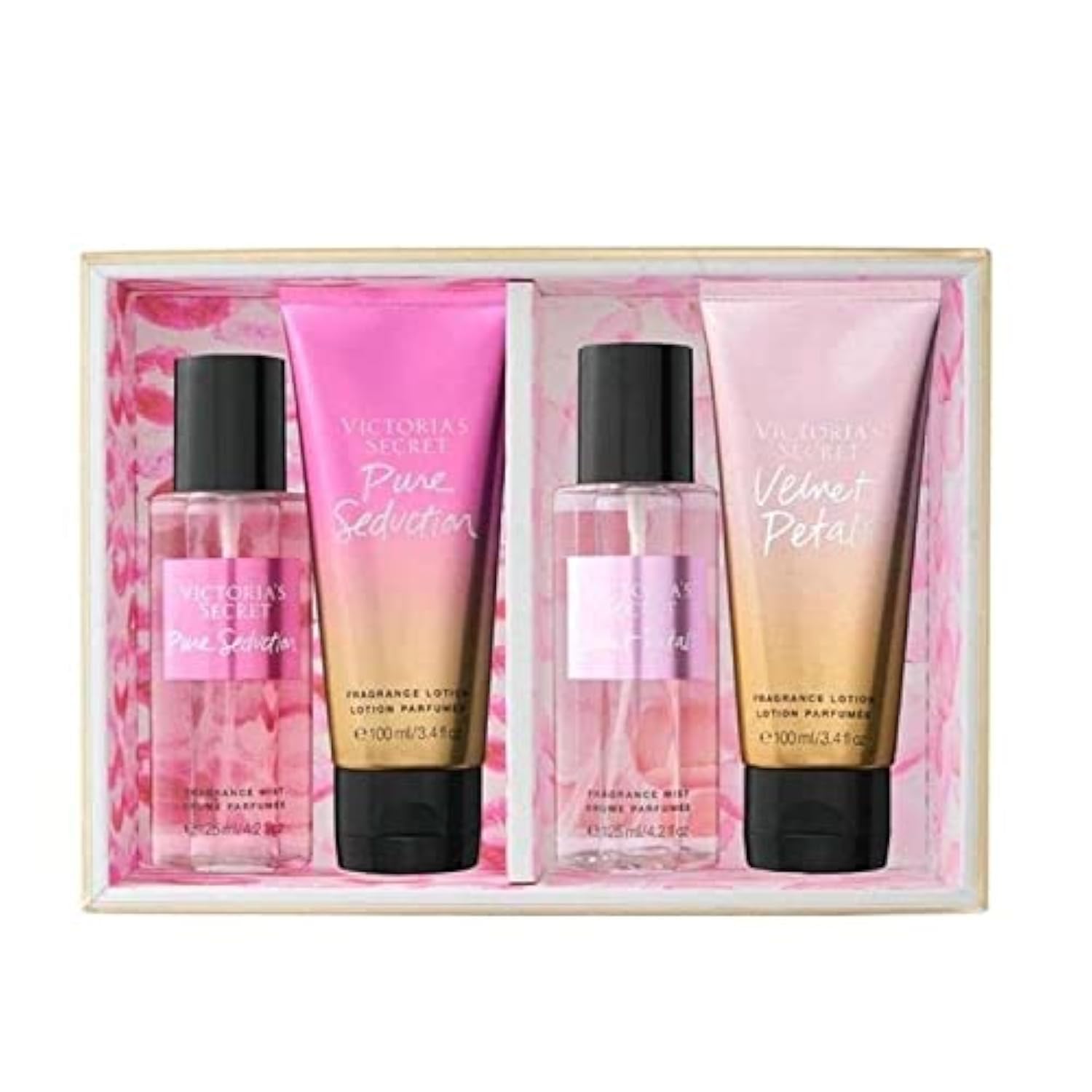 Victoria's Secret Pure Seduction & Velvet Petals Mist & Lotion Gift Set for Women - Medaid International