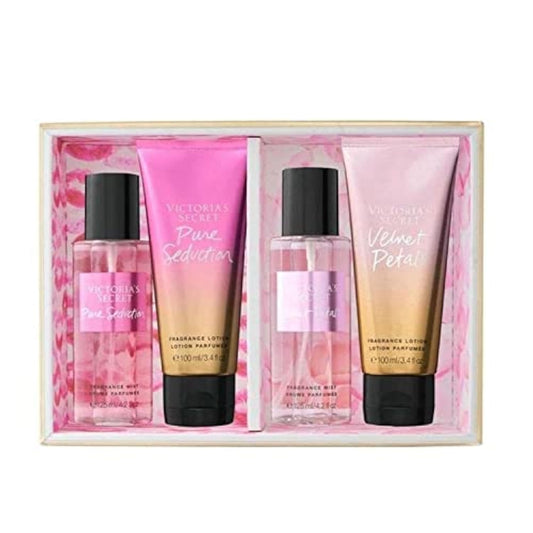 Victoria's Secret Pure Seduction & Velvet Petals Mist & Lotion Gift Set for Women - Medaid International