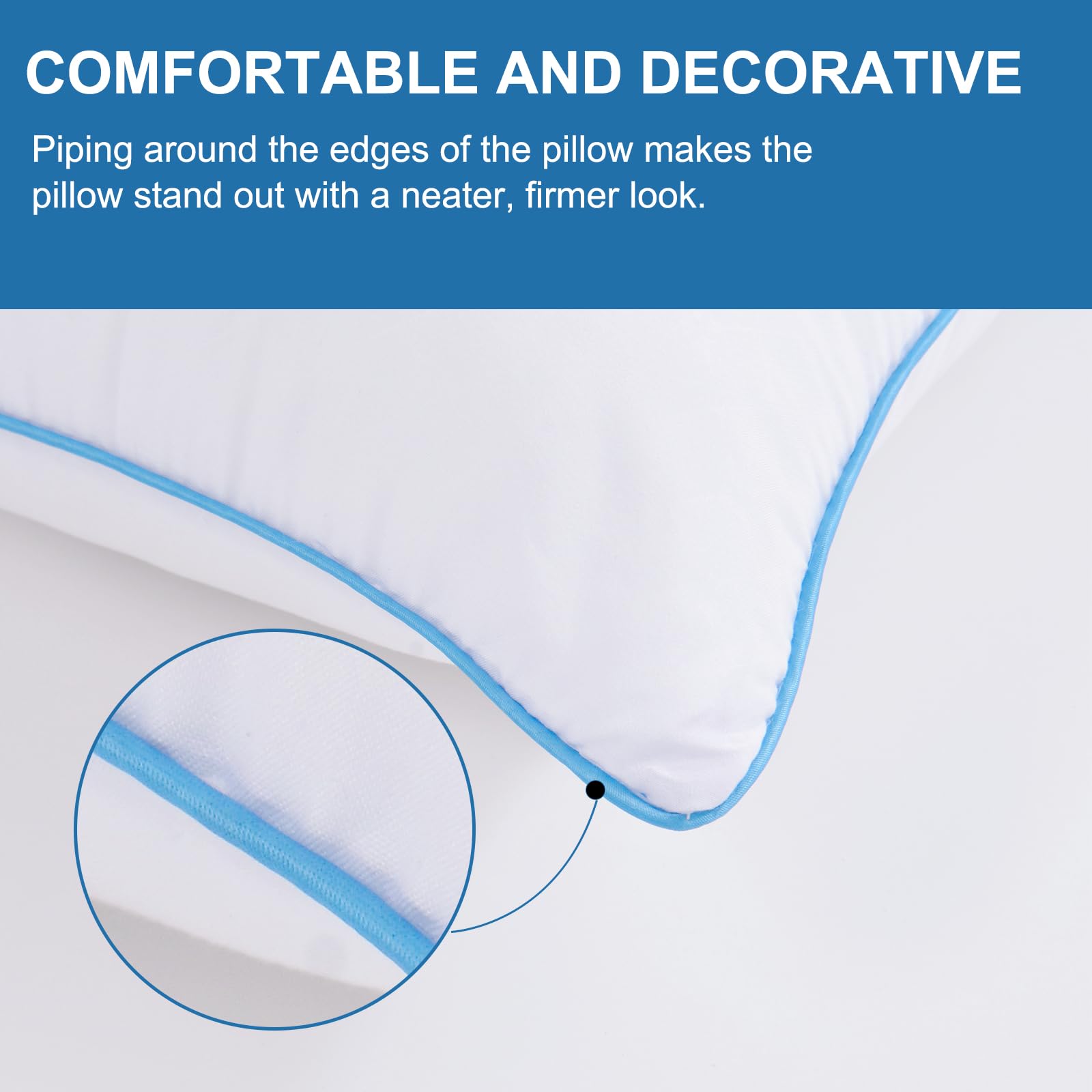 Uniqwamer Bed Pillows for Sleeping 4 Pack - Luxury Hotel Quality Pillows Standard Size Set of 4 - Cooling Pillows with Premium Plush Soft Down Alternative Fill for Back Side Sleepers - Medaid International