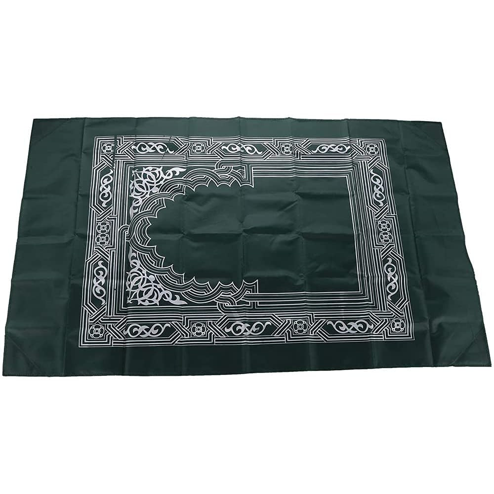 Hitopin Travel Prayer Mat, 60cm*100cm Praying Rug, Portable Polyester Prayer Rug with Compass, Islamic Waterproof Prayer Mat, Muslim Prayer Mat, for Ramadan Gifts, Islamic Prayer (Green) - Medaid International