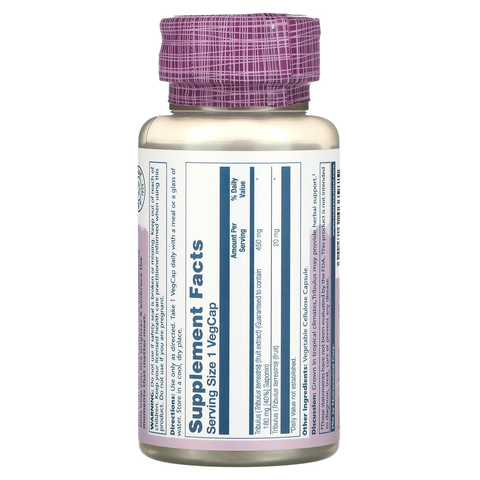 Solaray, Tribulus, 450 mg, 60 VegCaps - Medaid International