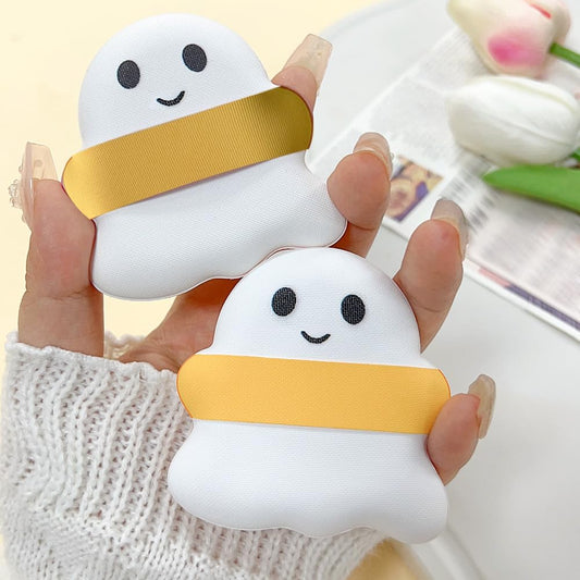 2PCS Mini Ghost Finger Makeup Sponge Cute Sponges Blender Powder Puff Cosmetic Foundation Air Cushion Blush Puffs,yellow - Medaid International