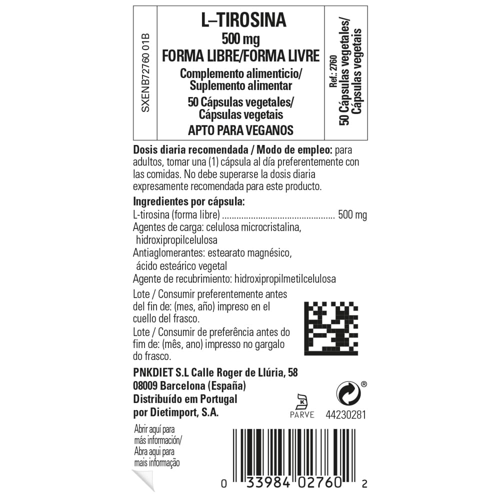 Solgar – L-Tyrosine 500 mg, 50 Vegetable Capsules - Medaid International