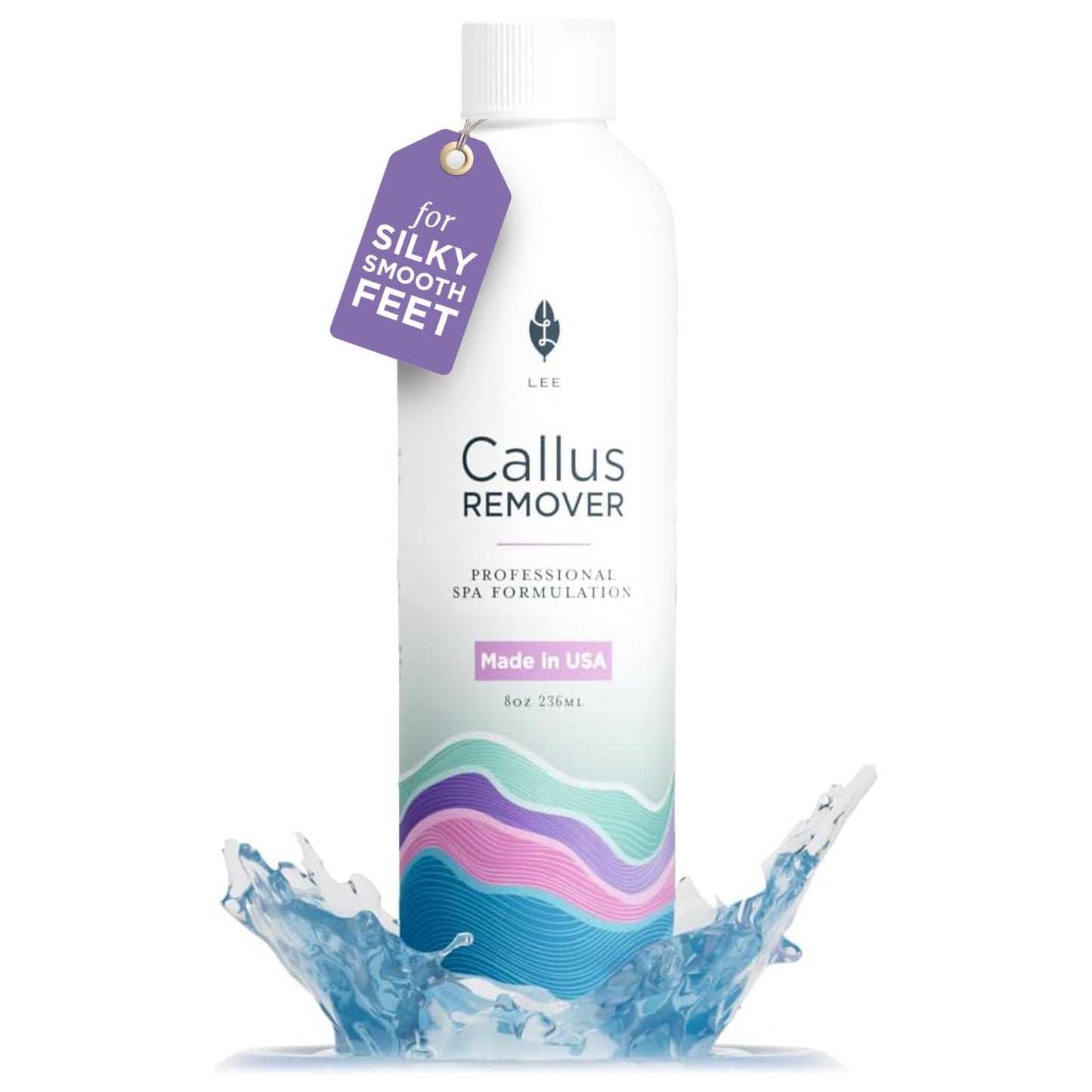 Lee Beauty Professional Callus Remover for Feet - Original, Powerful Formulation - Extra Strength Gel, Home Pedicure Foot Spa Results - Cracked & Dead Dry Skin Supplies - 8 Oz - Medaid International