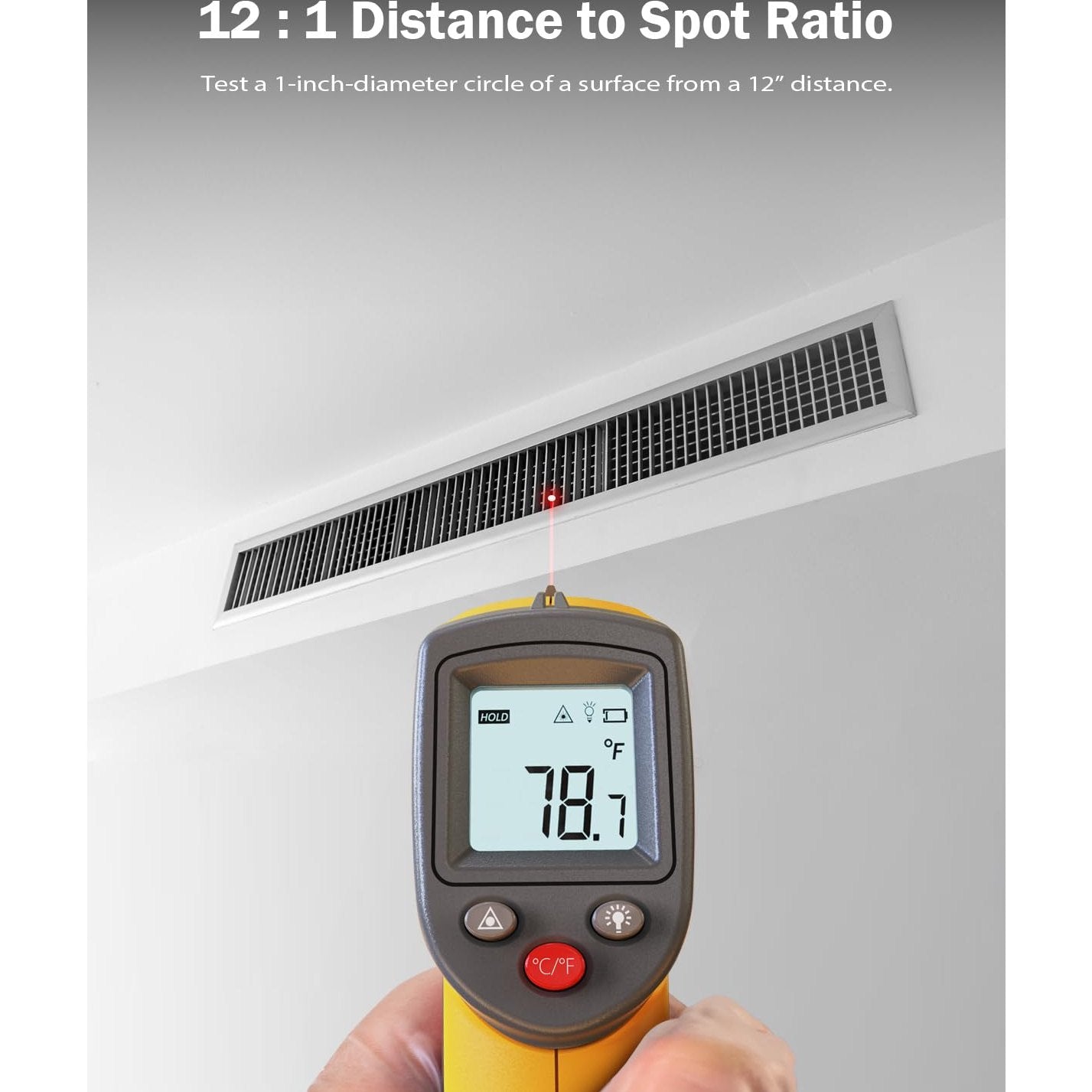 Benetech Infrared Thermometer Laser Temperature Gun, Digital Surface Heat Temp Gun Non-Contact for Cooking Food, Pizza Oven, Griddle Meat, Refrigerator, HVAC, Grill, Engine -58℉~986℉ (GS320) - Medaid International