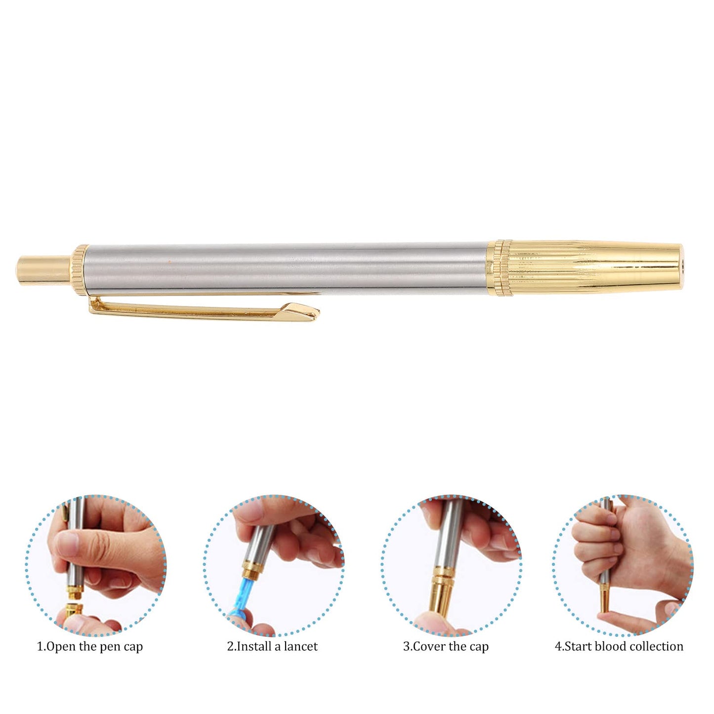 Healifty Stainless Steel Lancing Device Lancet Pen Sampling Pen Lancet Device - Medaid International