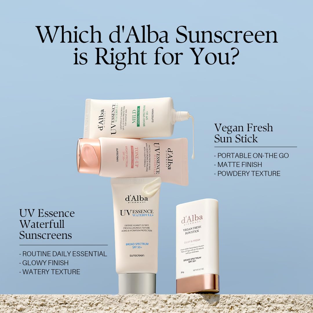 d'alba Piedmont Air Fit Fresh Sun Stick, OTC BROAD SPECTRUM SPF 50+, Non-Sticky On-the-Go Sun Protection, Outdoor Essential Vegan NEW Type Sun Stick, Silky & Fresh, Korean Skin Care (0.7 Oz.) - Medaid International