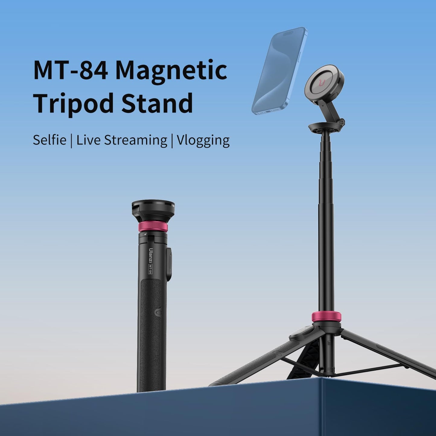ULANZI MT-84 Magnetic Phone Tripod 58inch Extendable Magnetic Phone Selfie Stick - Medaid International