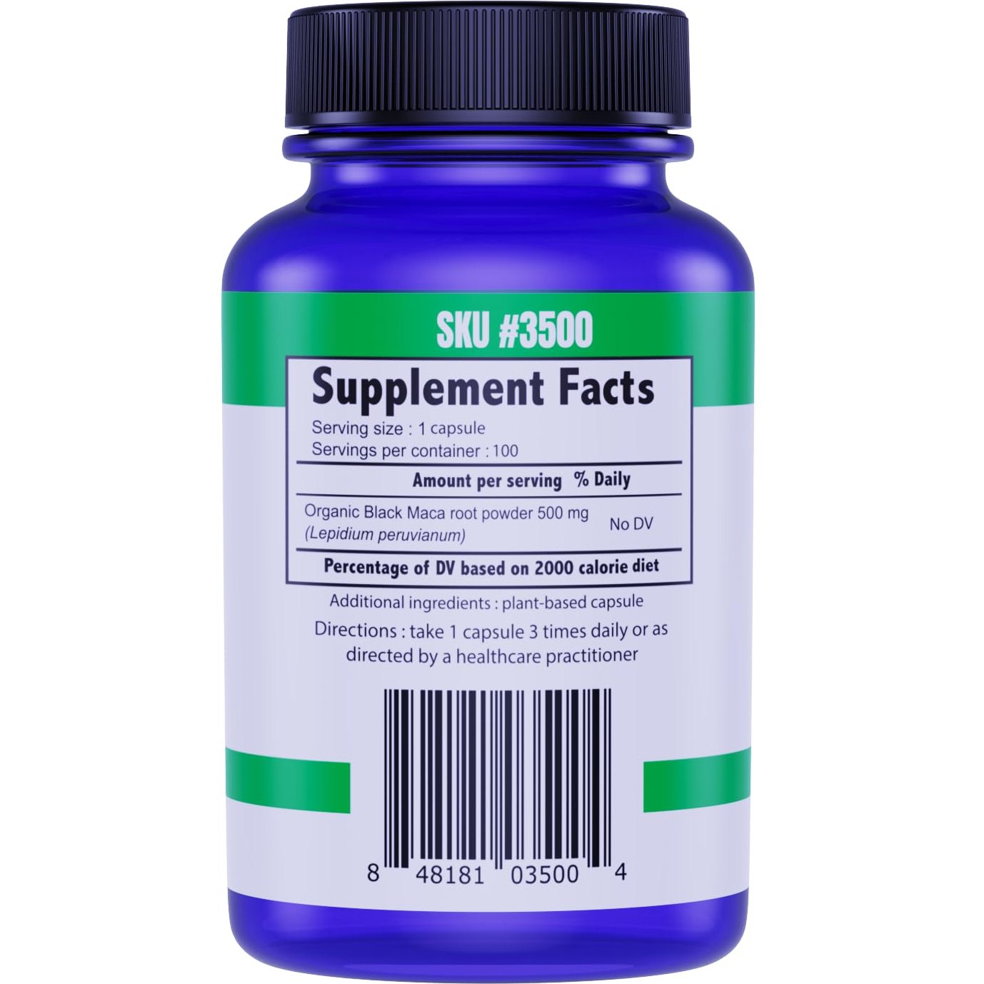 THE FOOD MOVEMENT CO. Black Maca 500mg 60 Capsules - Organic, Non-GMO, Vegan, Gluten Free- Black Maca Root Supplement for Whole Body Wellness - Medaid International